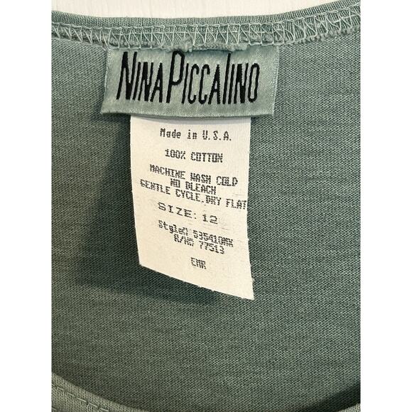 Nina Piccalino Women’s Maxi Green Dress Size 12 Tree Pockets Boho Garden Pockets - Picture 4 of 4